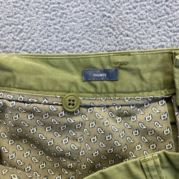 Bonobos Mens Pants Khakis Chinos Tailored Size 33X30,Flat Front,Cotton,Green - Picture 11 of 13